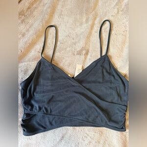 Victoria's Secret Charcoal Wrap Crop Top